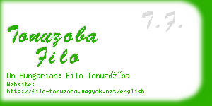 tonuzoba filo business card
